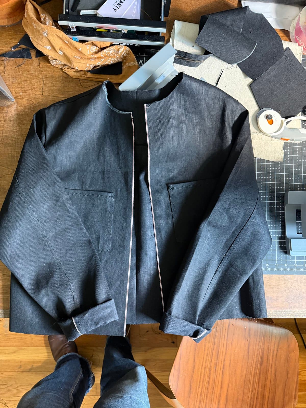 The body assembled on the table, before the collar goes on